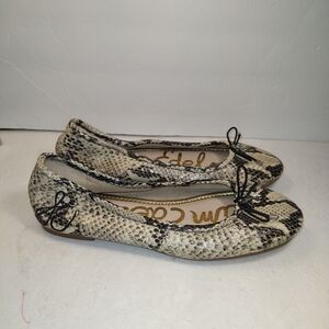 Sam Edelman Felicia Snake Print Ballet Flats Shoes Women's sz 6.5M.